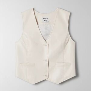 Aritzia Sunday Best faux leather vest in light birch